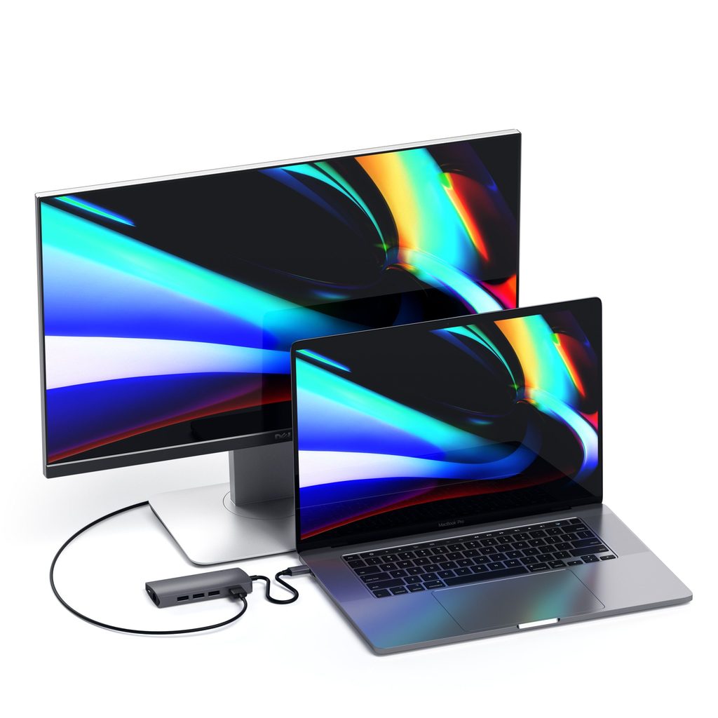 USB-концентратор Satechi Aluminum Multi-PortAdapter V2. Интерфейс USB-C. Цвет серый космос